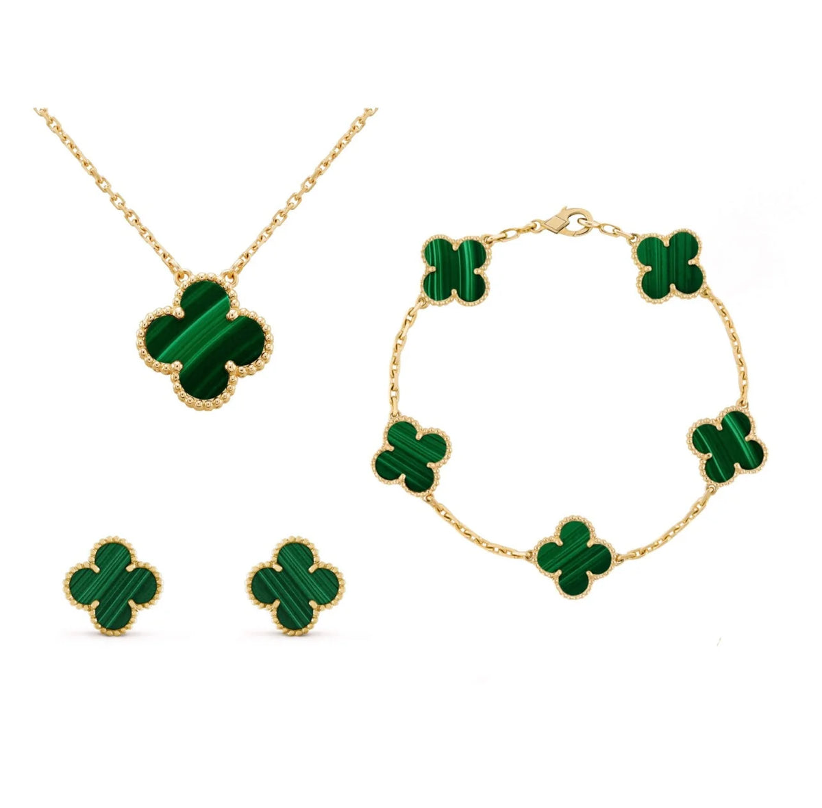 Jewelry Set | Mother-Of-Pearl & 18 Carat Gold-Plated | 3-Piece Set