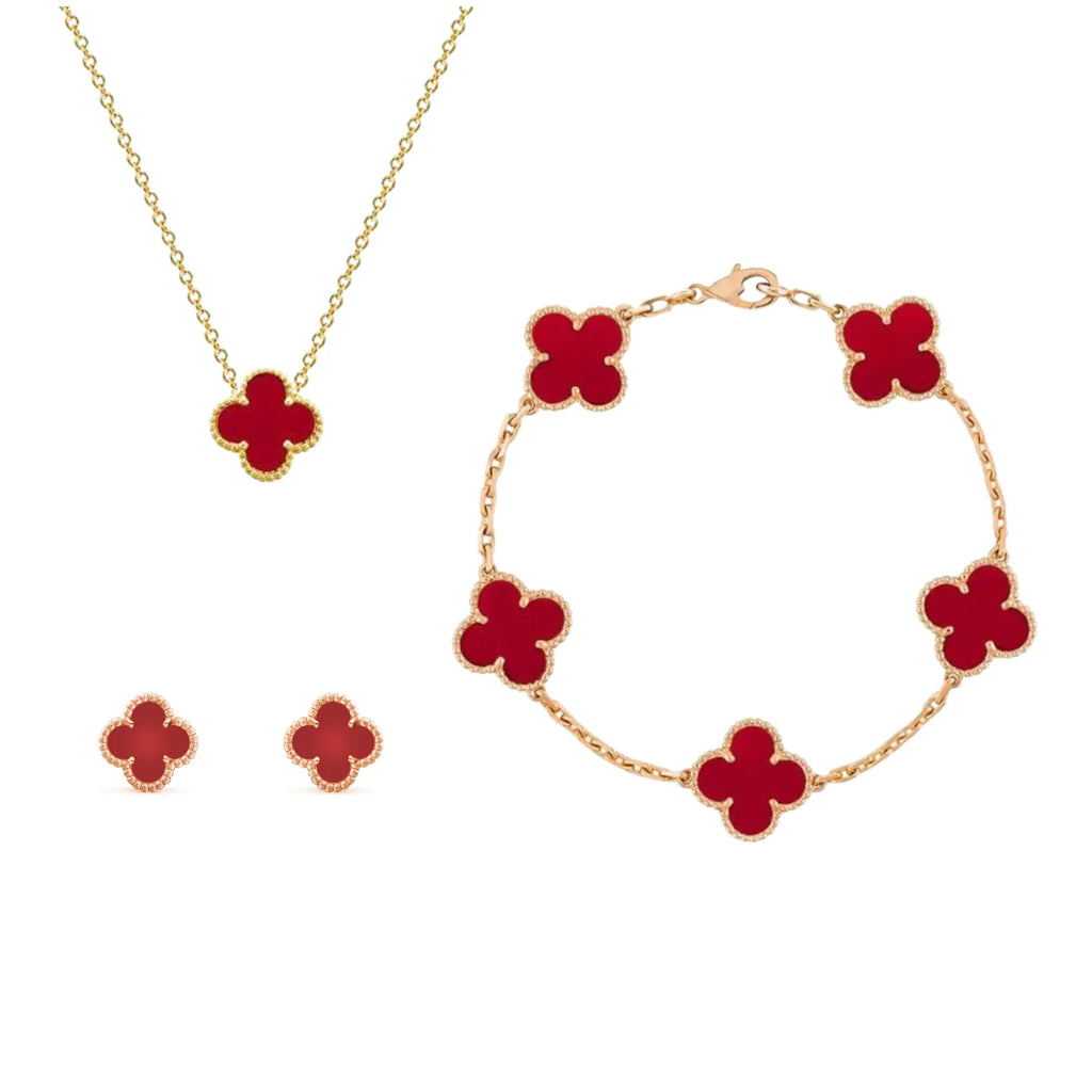 Jewelry Set | Mother-Of-Pearl & 18 Carat Gold-Plated | 3-Piece Set