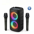 Karaoke Speaker | Dual Wireless Microphones & LED Lights