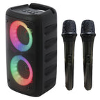 Karaoke Speaker | Dual Wireless Microphones & LED Lights