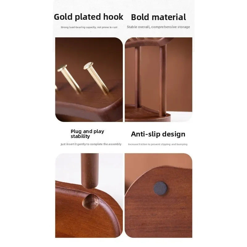 Key Organizer Wall Hook | Solid Wood & Moisture-Resistant Tray