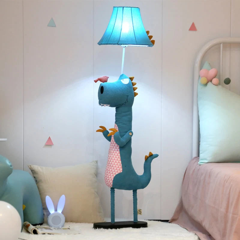 Kids Floor Lamp | Dinosaur-Shaped LED Metal & Fabric | 130 cm