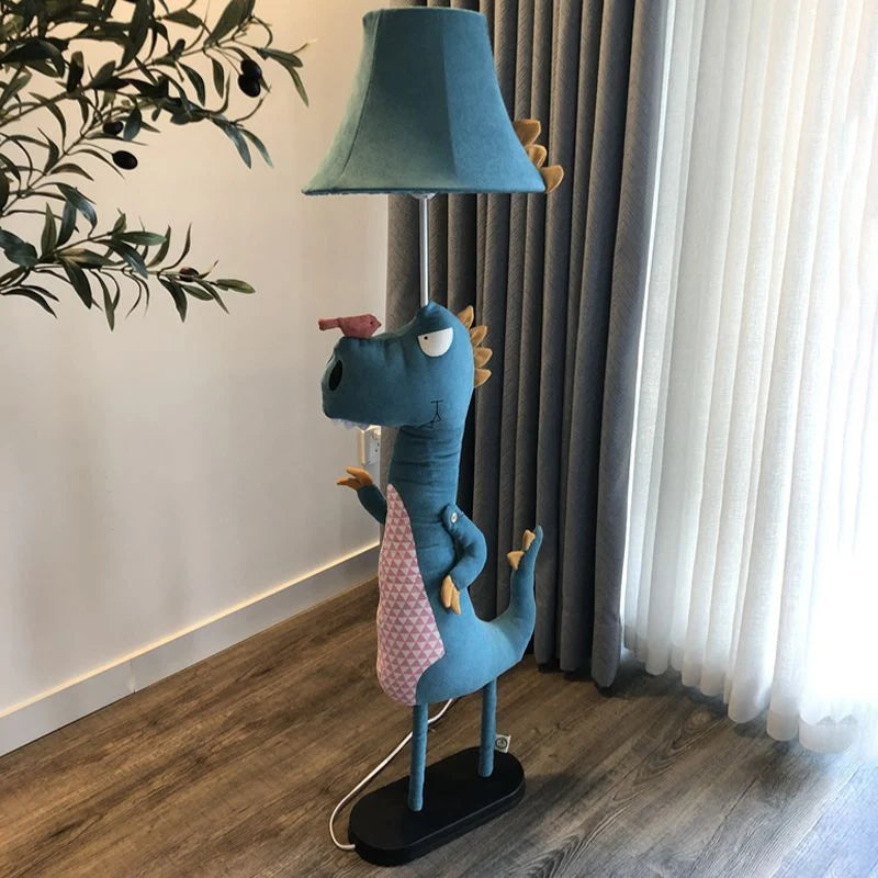 Kids Floor Lamp | Dinosaur-Shaped LED Metal & Fabric | 130 cm