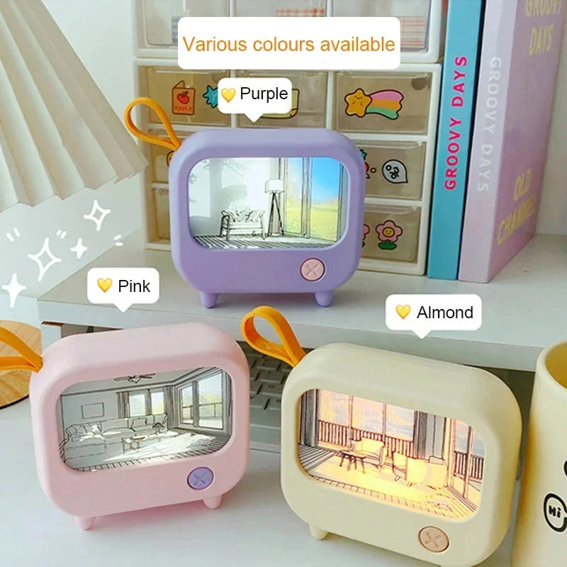 Kids Night Light | TV Painting Design & Rechargeable | Up to 120 Min