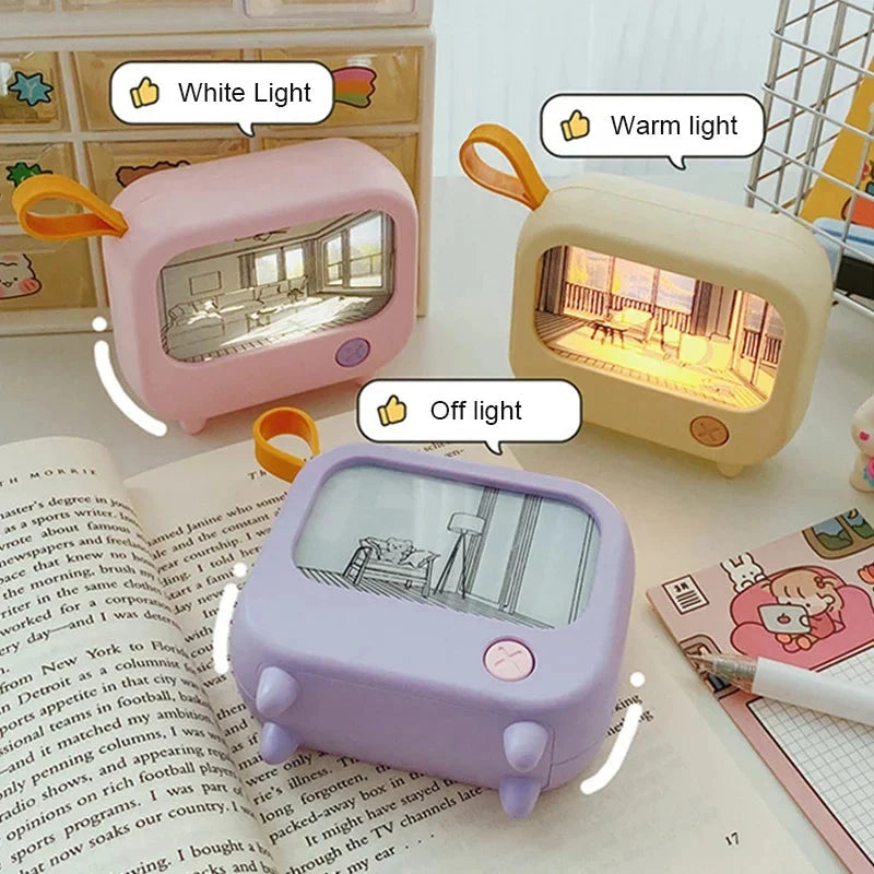 Kids Night Light | TV Painting Design & Rechargeable | Up to 120 Min