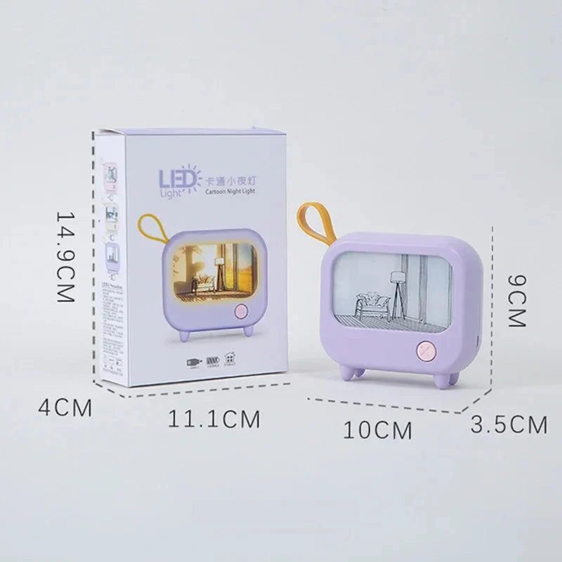 Kids Night Light | TV Painting Design & Rechargeable | Up to 120 Min