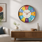 Kids Wall Clock | Low-Noise Quartz & Colorful Dial | 30 cm