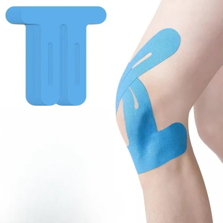 Kinesiology Tape | Pre-Cut Knee Support & Breathable Cotton | 10 Pieces