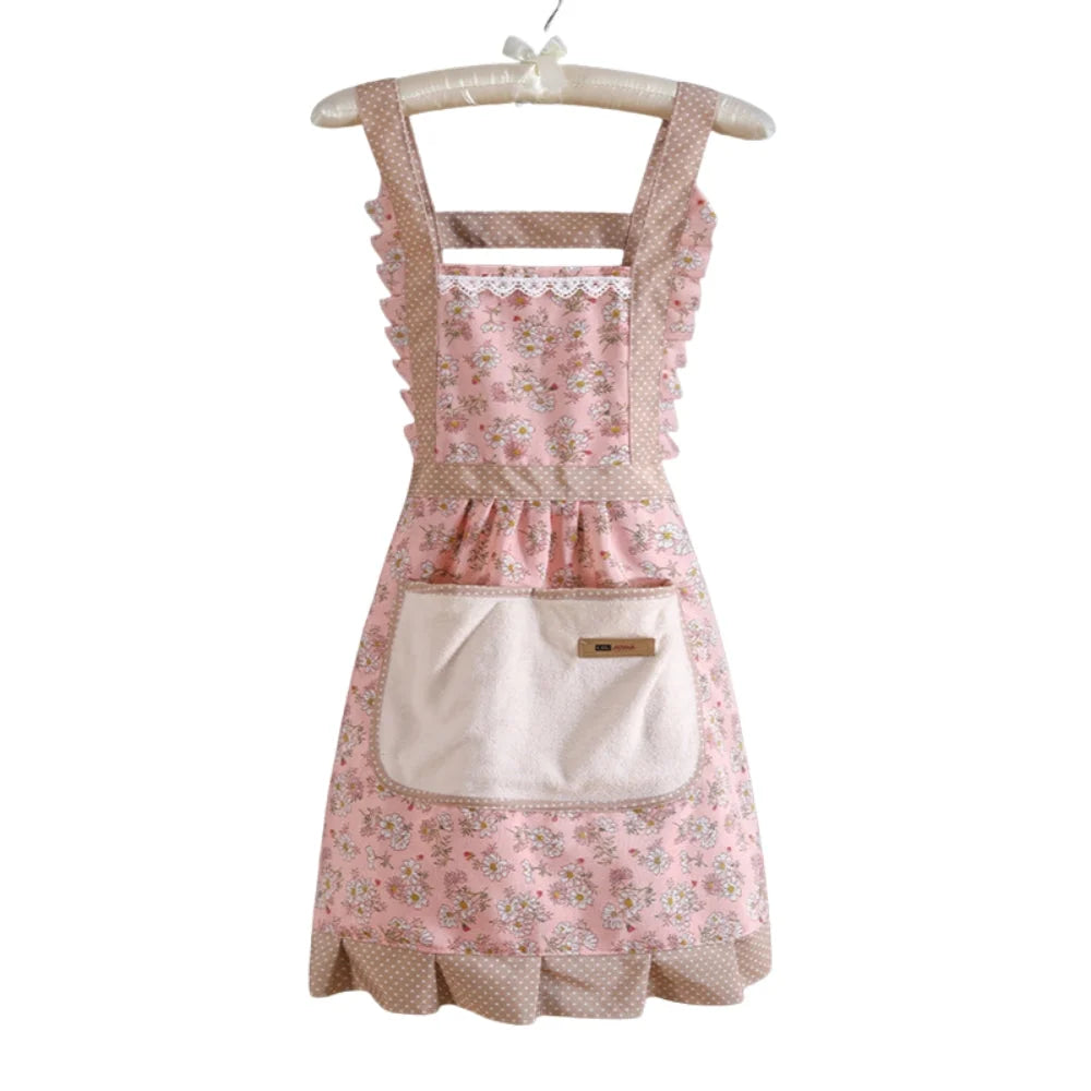 Kitchen Apron | Floral Cotton, Waterproof & Oil-Resistant