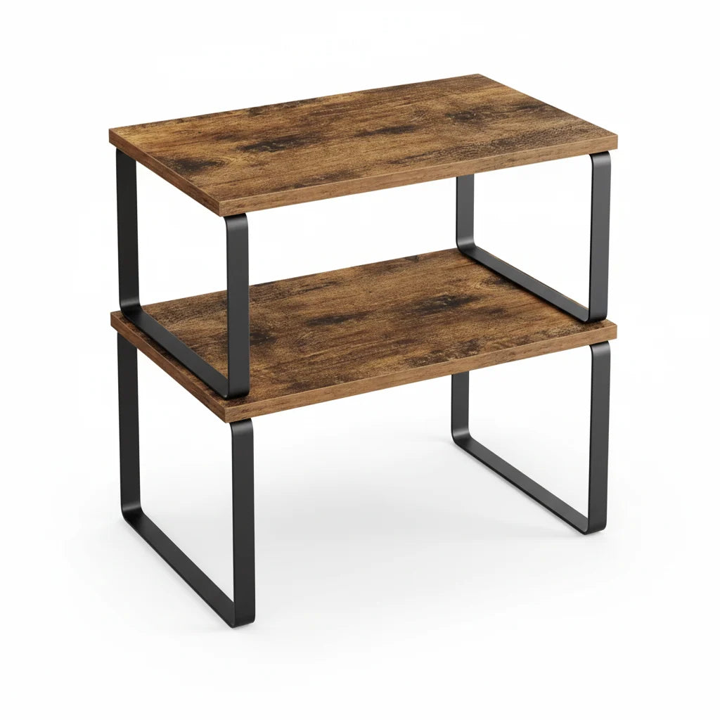 Kitchen Cabinet Organizer | Stackable & Tool-Free Metal Frame | Set of 4