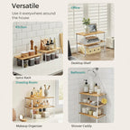 Kitchen Cabinet Organizer | Stackable & Tool-Free Metal Frame | Set of 4