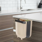 Kitchen Trash Can | Hanging & Foldable One-Hand Lid