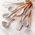 Kitchen Utensil Set | Heat-Resistant Silicone & Wooden Handles | Set of 12