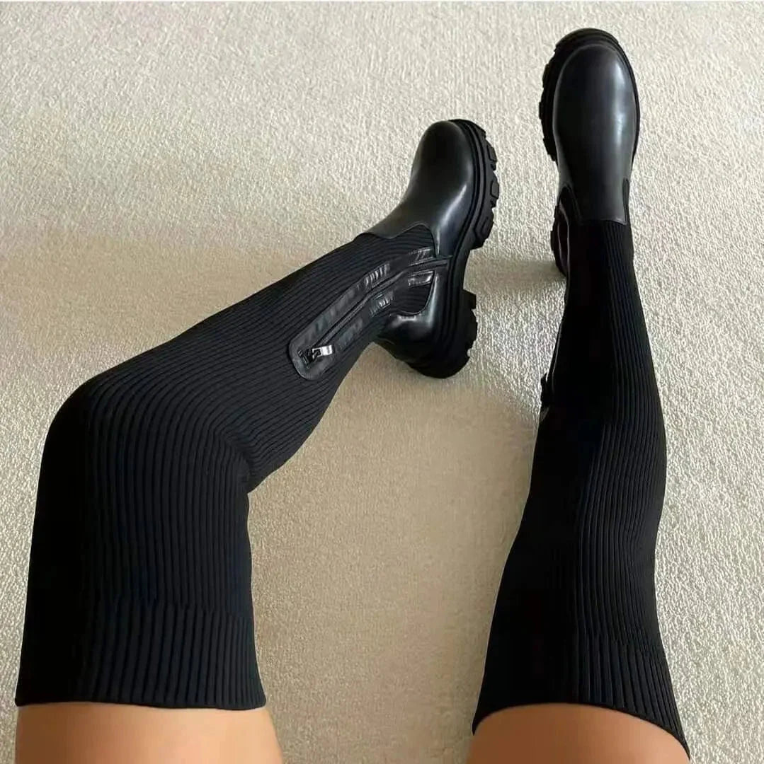 Knee-High Boots | Stretch-Knit & Comfortable