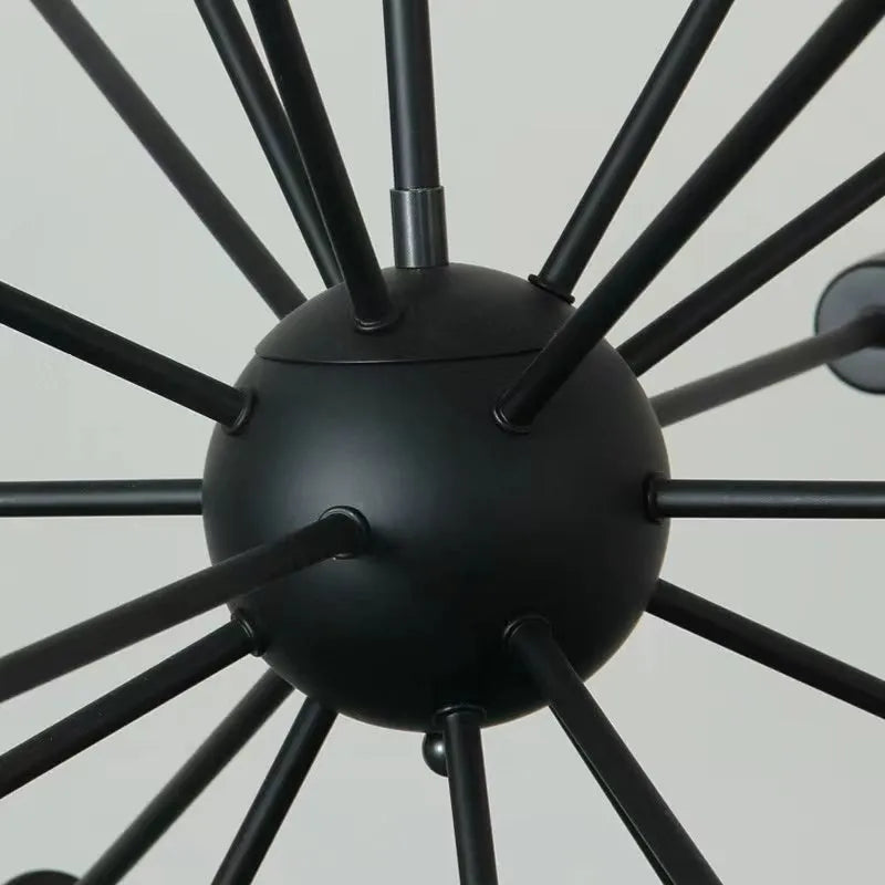 Kronleuchter | Industrie-Schwarz Metall & 18-Licht LED