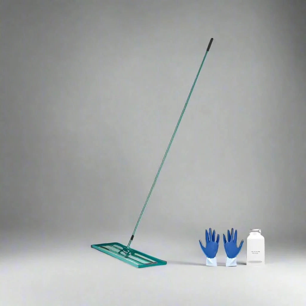 Lawn Rake | Aluminum Alloy Base & Ergonomic Long Handle | 91 x 25 cm