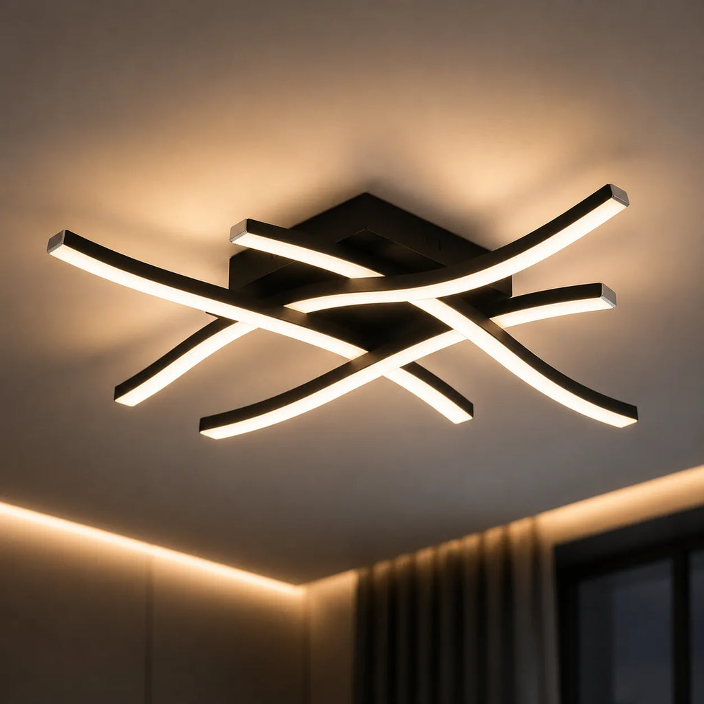 LED Ceiling Light | Curved Aluminum & Silicone | Adjustable Color Temp