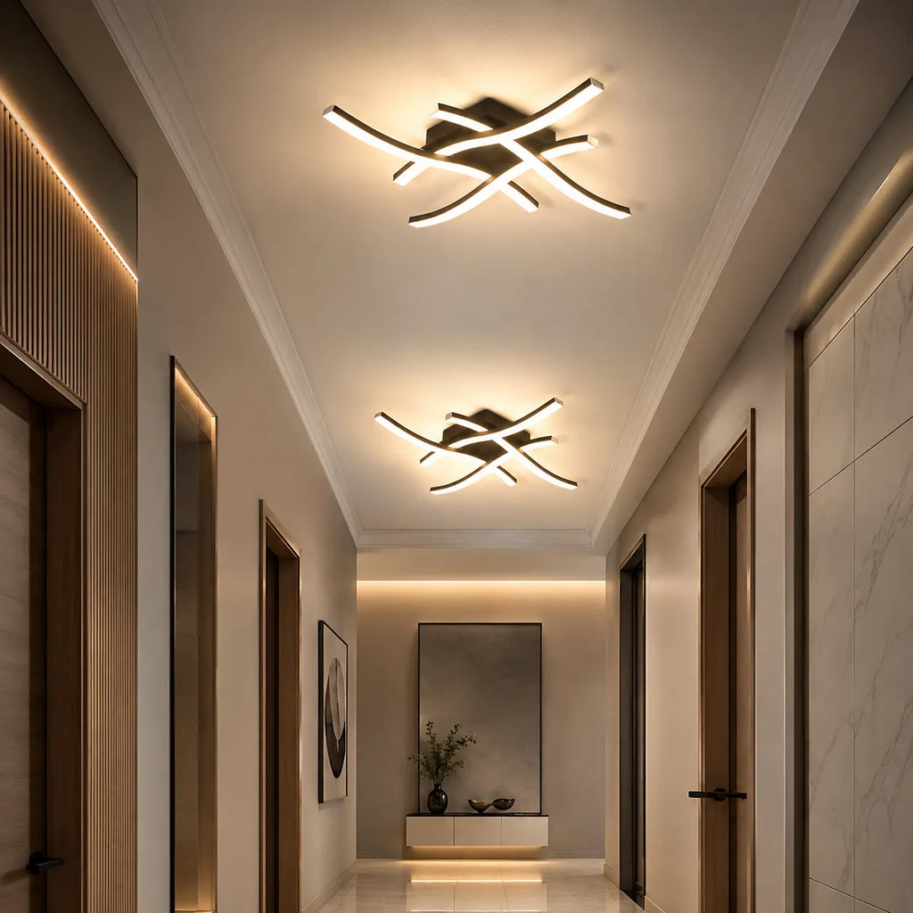 LED Ceiling Light | Curved Aluminum & Silicone | Adjustable Color Temp