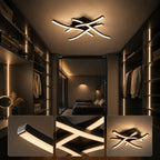 LED Ceiling Light | Curved Black Aluminum & Silicone | Dimmable