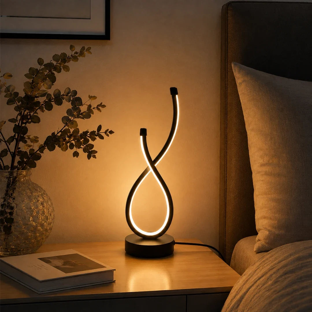 LED Desk Lamp | Infinity Loop & 3 Light Modes | 36 x 11 cm