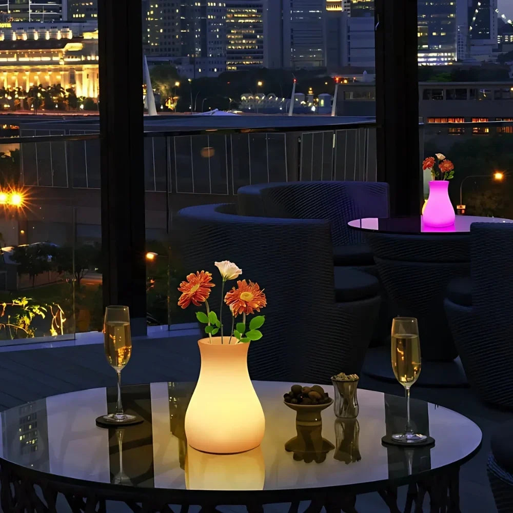 LED Flower Vase | USB-Rechargeable & IP65 Waterproof | 11 x 11 x 15 cm