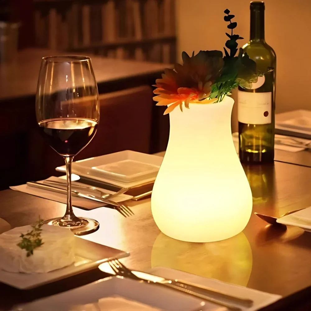 LED Flower Vase | USB-Rechargeable & IP65 Waterproof | 11 x 11 x 15 cm