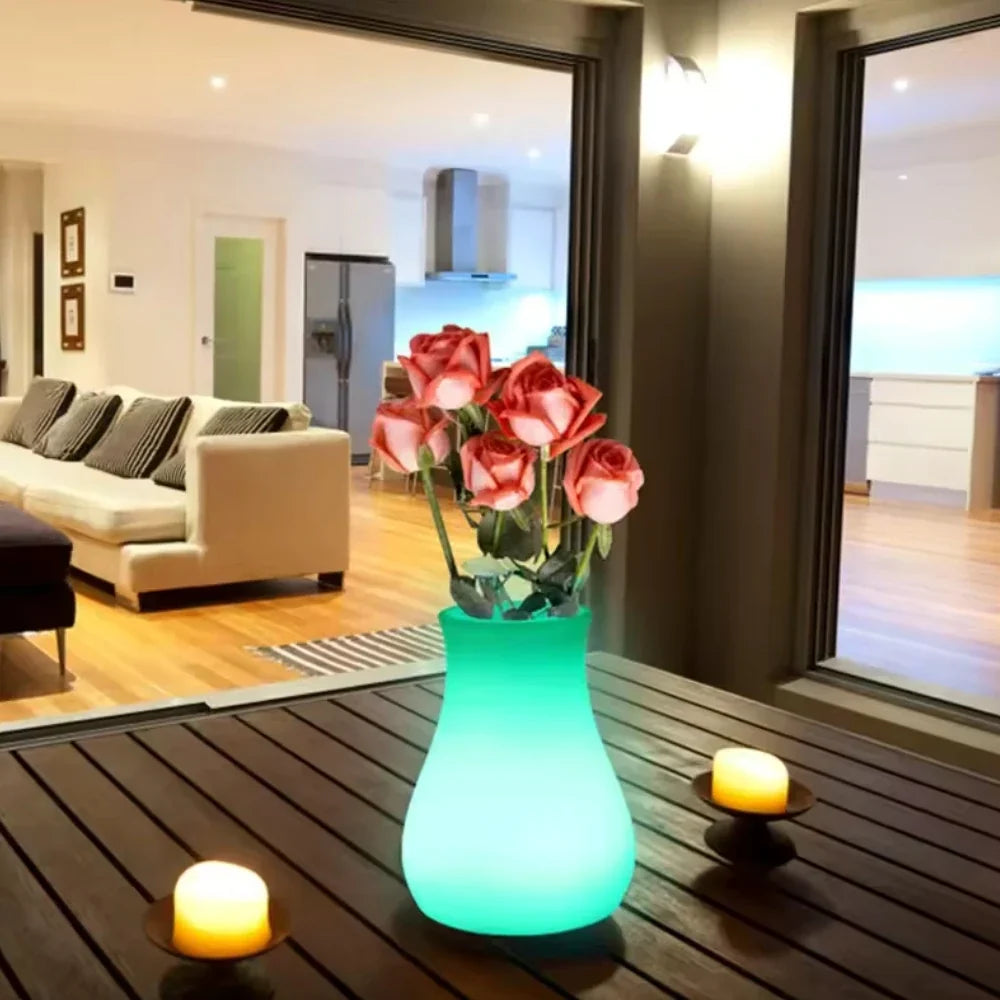LED Flower Vase | USB-Rechargeable & IP65 Waterproof | 11 x 11 x 15 cm