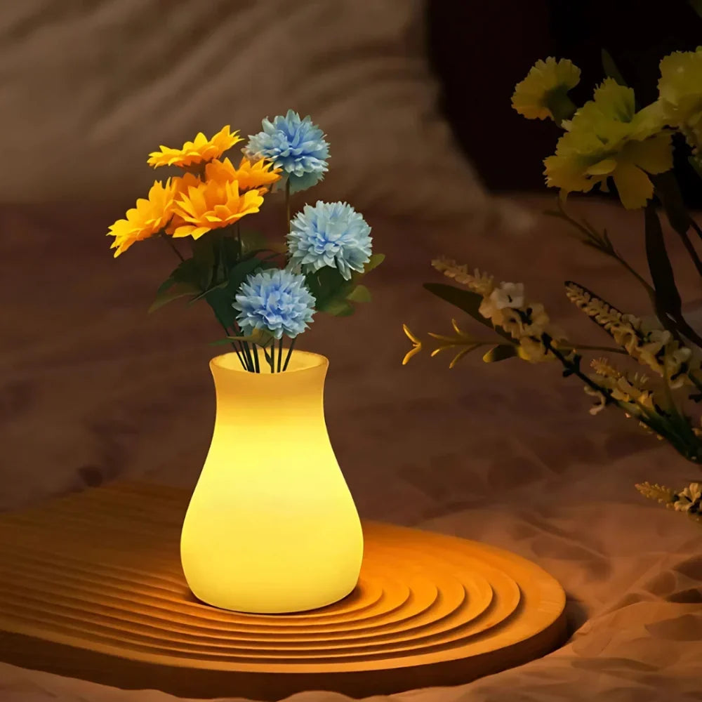 LED Flower Vase | USB-Rechargeable & IP65 Waterproof | 11 x 11 x 15 cm