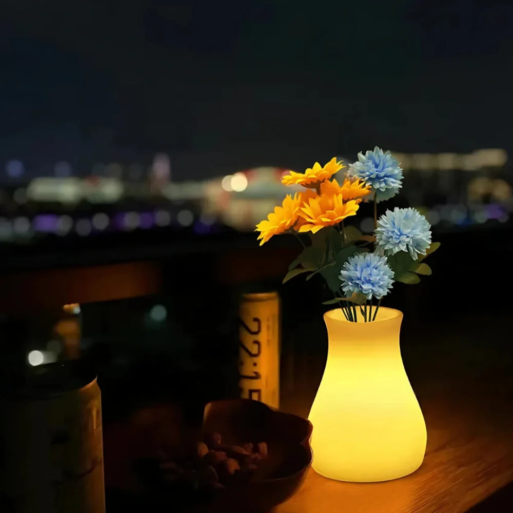 LED Flower Vase | USB-Rechargeable & IP65 Waterproof | 11 x 11 x 15 cm