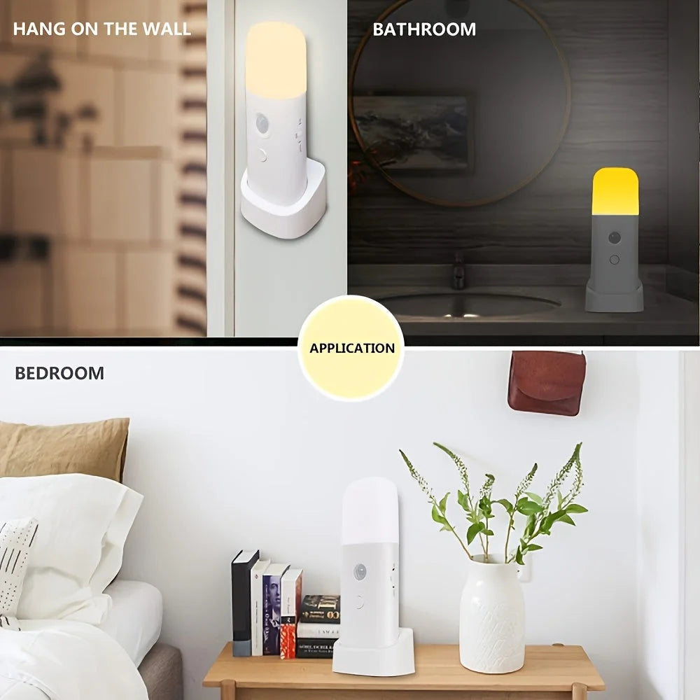 LED Night Lamp | Motion Sensor, Adjustable Brightness & USB-Rechargeable