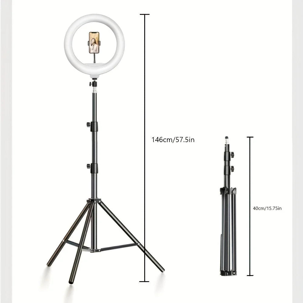 LED Ring Light | Adjustable Tripod & Phone Holder | 26 cm