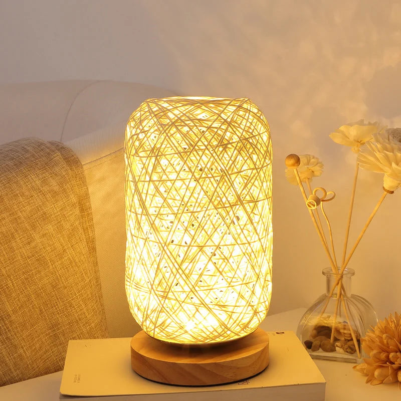 LED Table Lamp | USB-Rechargeable Wooden Base Warm White