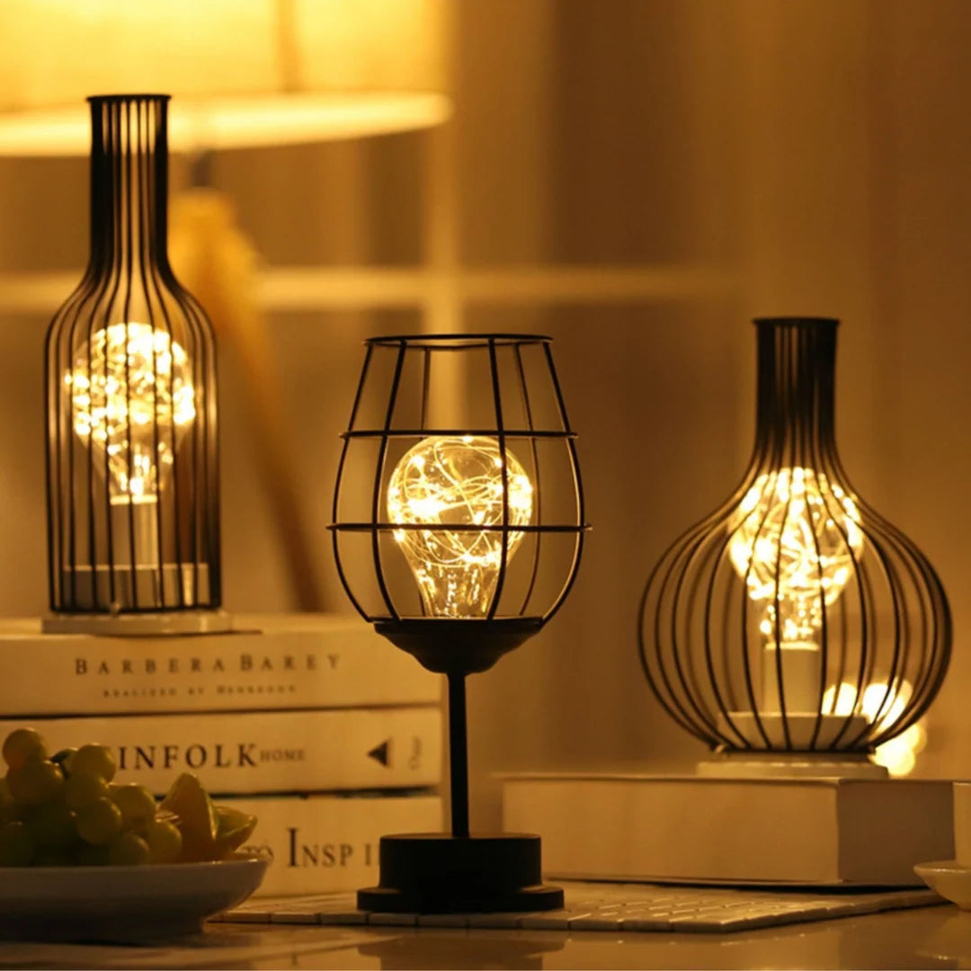 LED Table Lamp | Wireless Warm Ambient LED & Open Steel