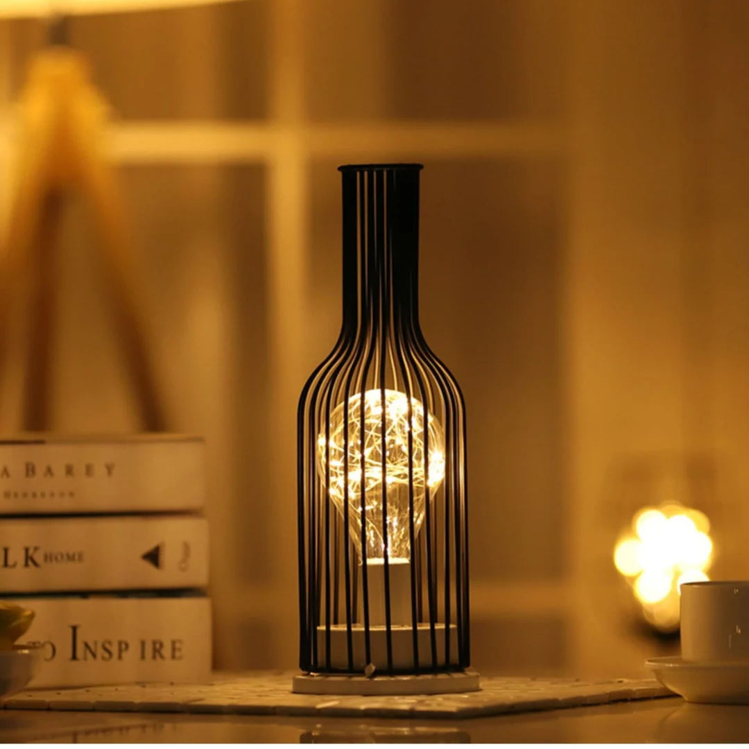 LED Table Lamp | Wireless Warm Ambient LED & Open Steel