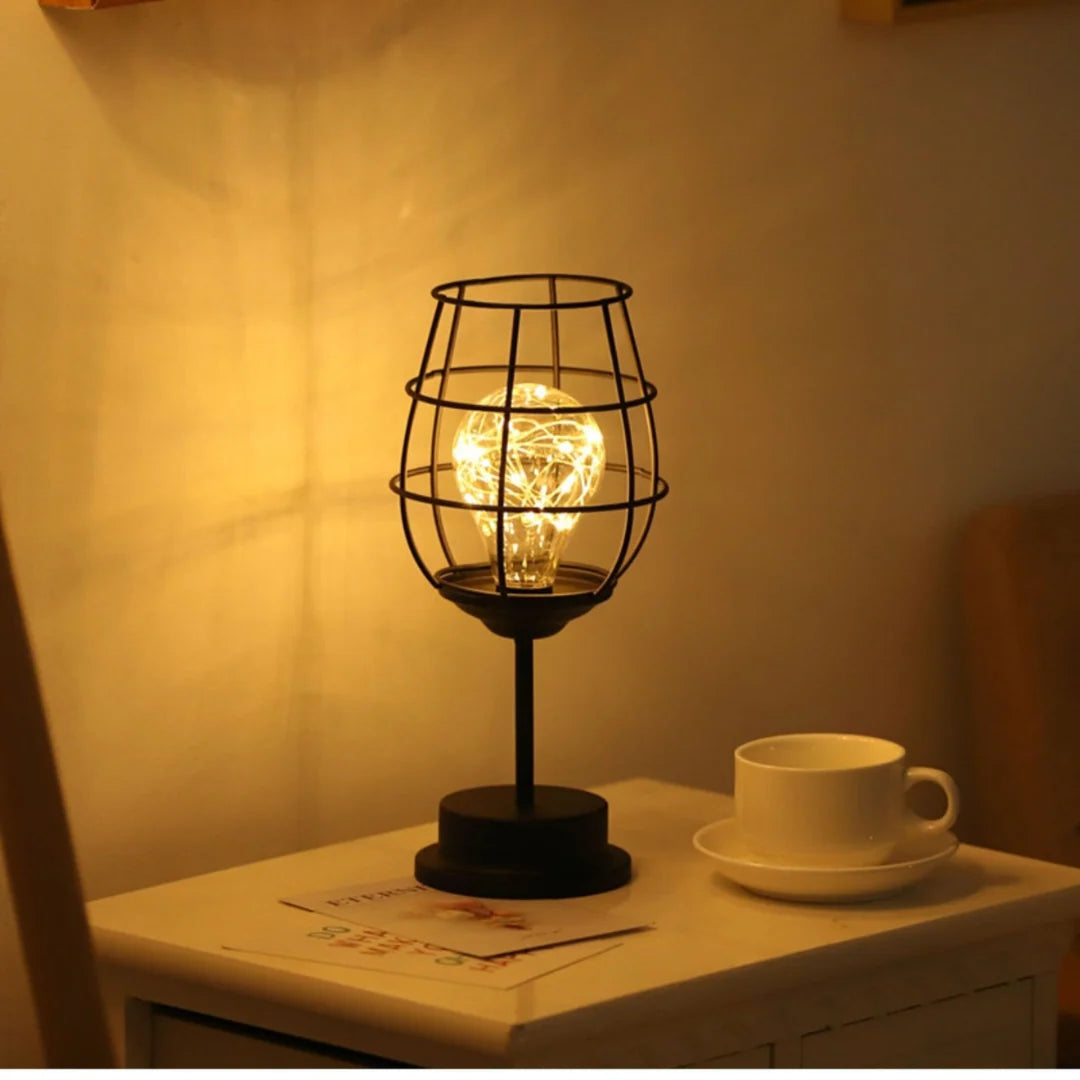 LED Table Lamp | Wireless Warm Ambient LED & Open Steel