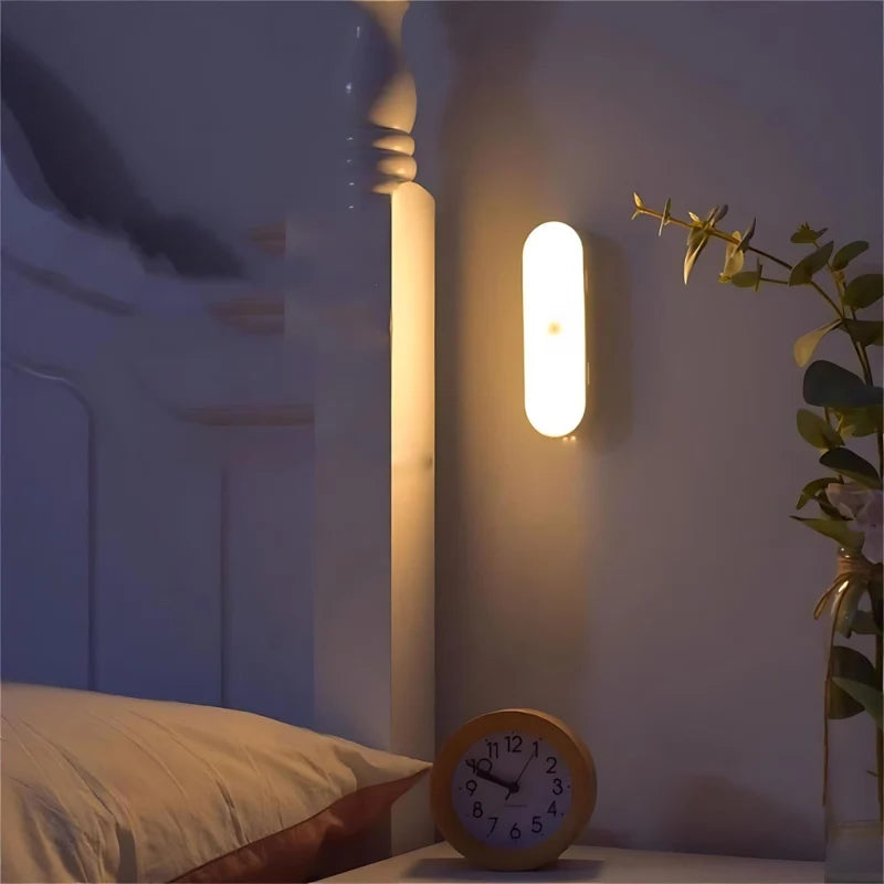 LED Wall Light | Motion-Activated & USB-Rechargeable | Magnetic & Adhesive Mount