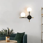 LED Wall Light | Round Glass Globe & Metal Base