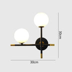 LED Wall Light | Round Glass Globe & Metal Base