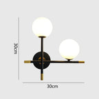 LED Wall Light | Round Glass Globe & Metal Base
