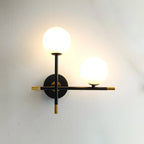 LED Wall Light | Round Glass Globe & Metal Base