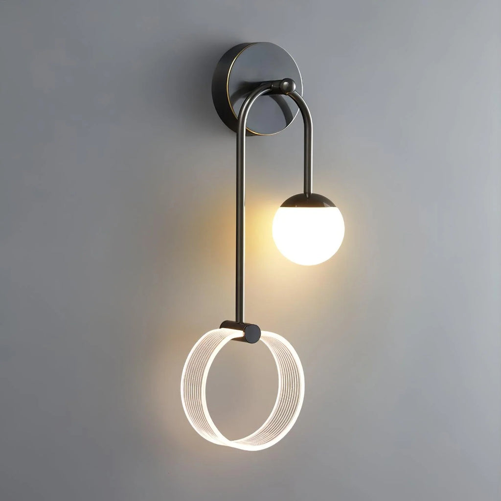 LED Wall Light | Tricolor LED & Brass Glass