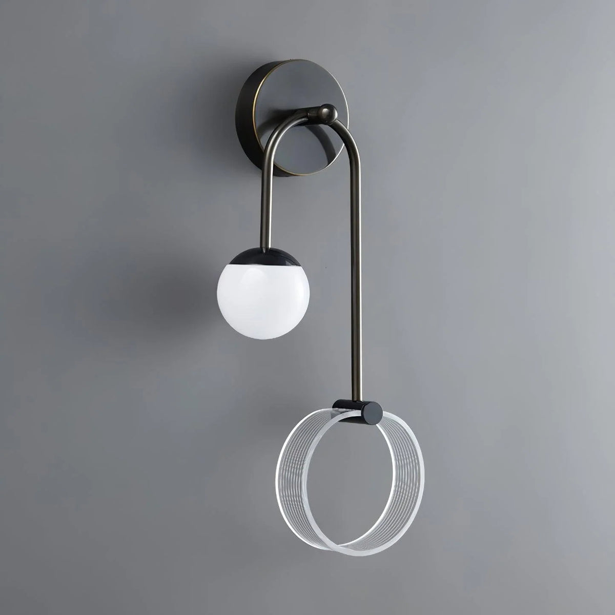 LED Wall Light | Tricolor LED & Brass Glass
