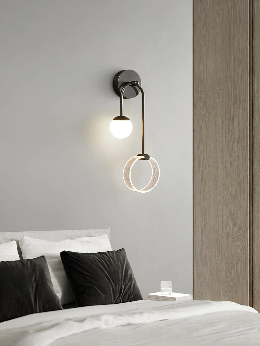 LED Wall Light | Tricolor LED & Brass Glass