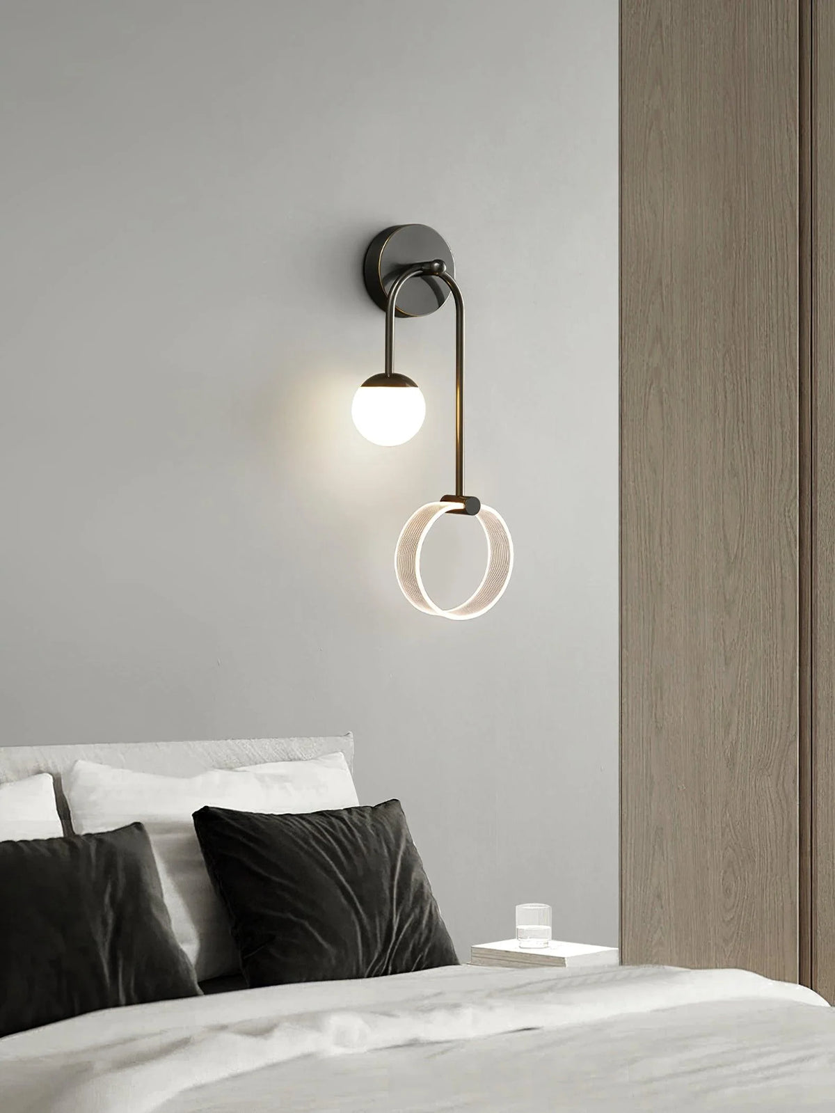 LED Wall Light | Tricolor LED & Brass Glass