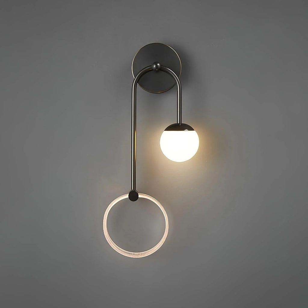 LED Wall Light | Tricolor LED & Brass Glass