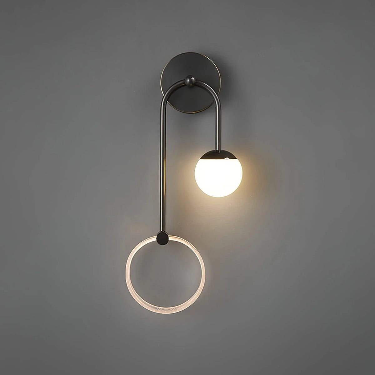 LED Wall Light | Tricolor LED & Brass Glass