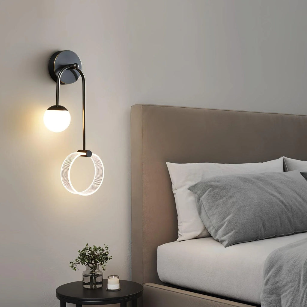 LED Wall Light | Tricolor LED & Brass Glass