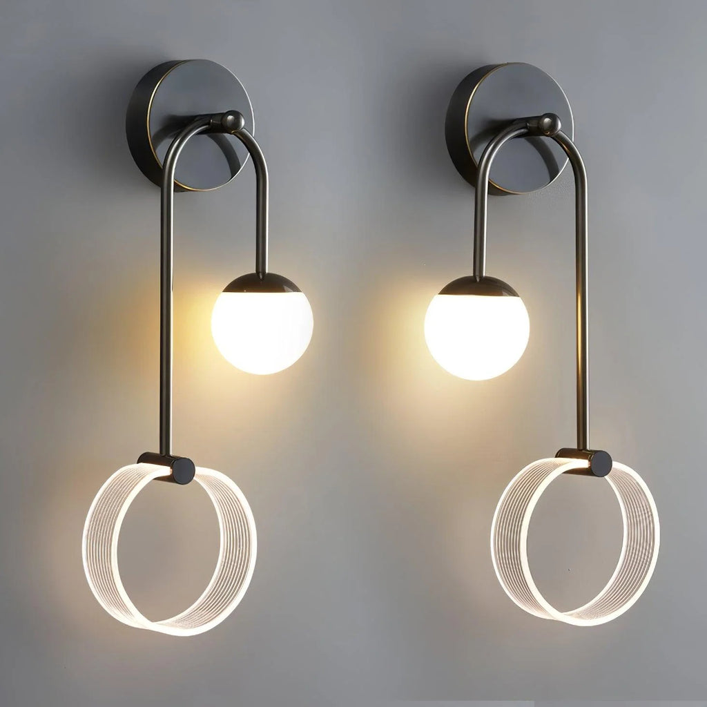 LED Wall Light | Tricolor LED & Brass Glass