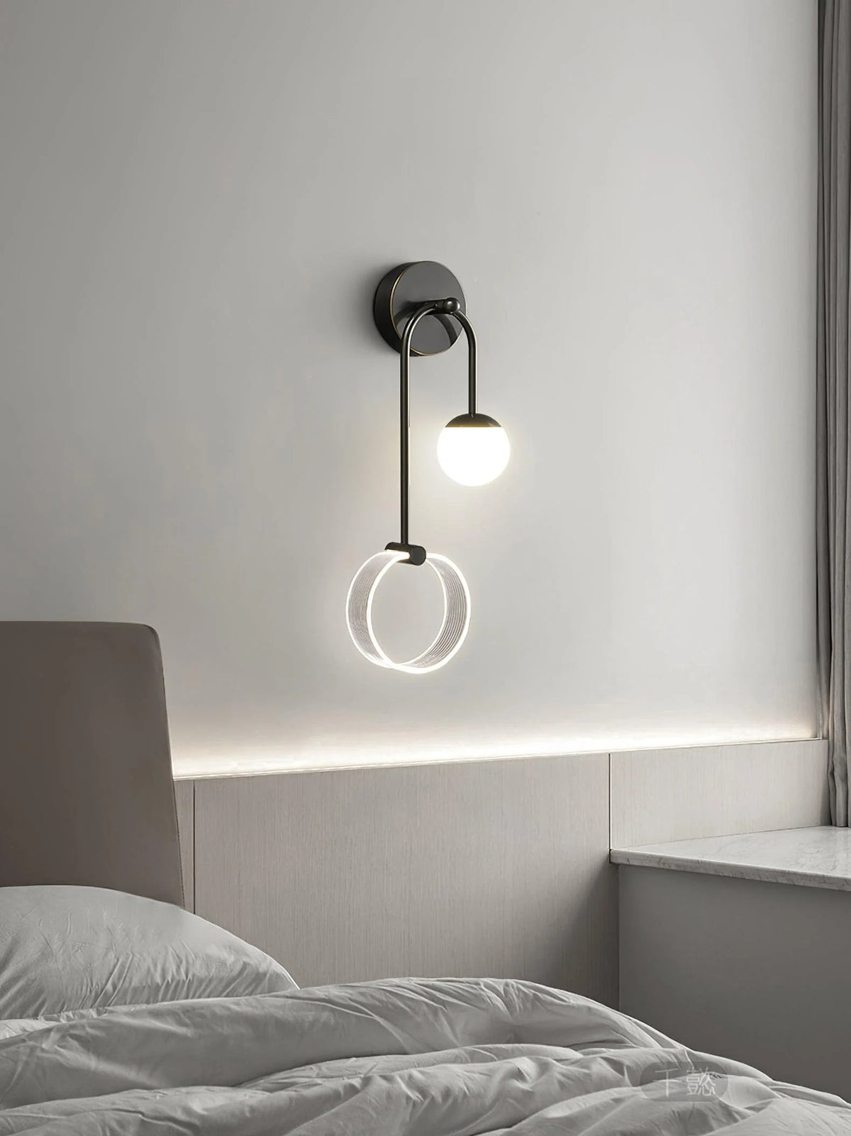 LED Wall Light | Tricolor LED & Brass Glass