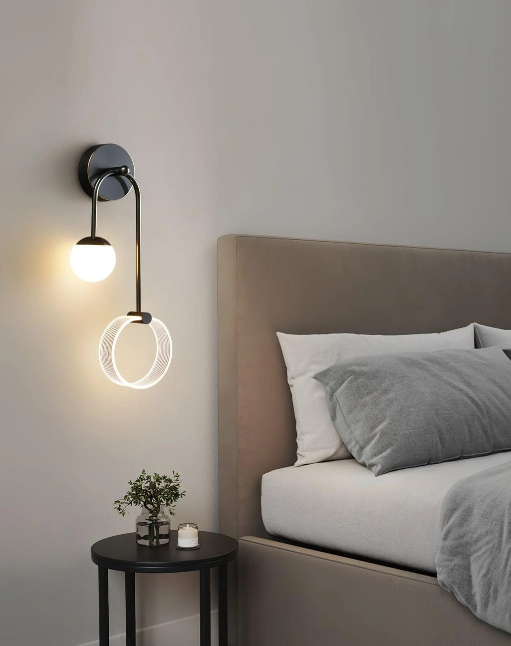 LED Wall Light | Tricolor LED & Brass Glass